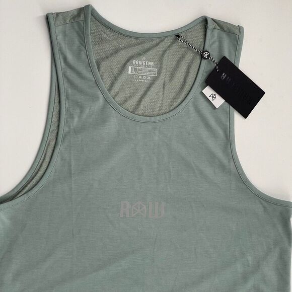 NEW RAW‎ GEAR Men's Vented Mesh Dual Tank top - Blue Size L - Picture 2 of 4